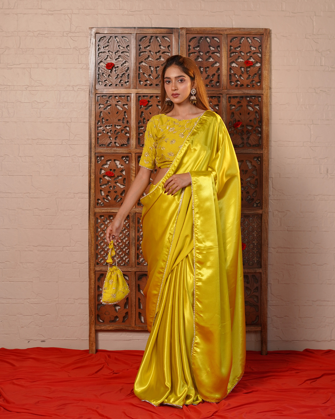 Dhaani Satin Saree with Zari Blouse