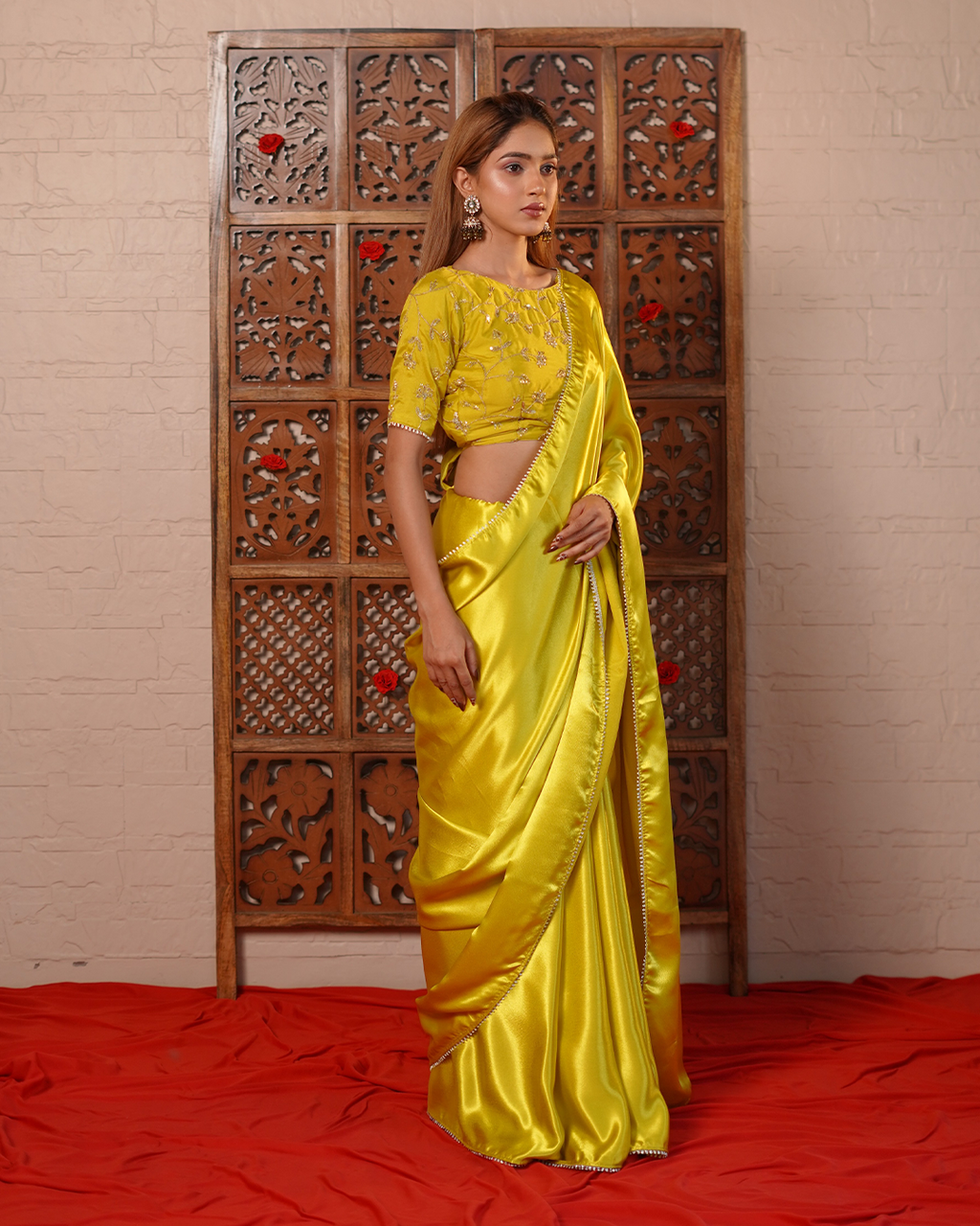 Dhaani Satin Saree with Zari Blouse