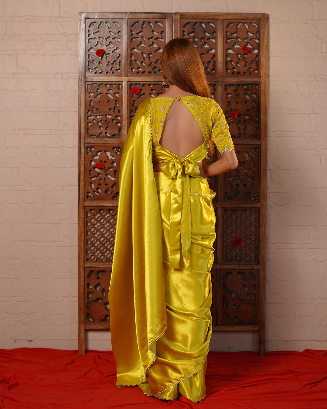 Dhaani Satin Saree with Zari Blouse