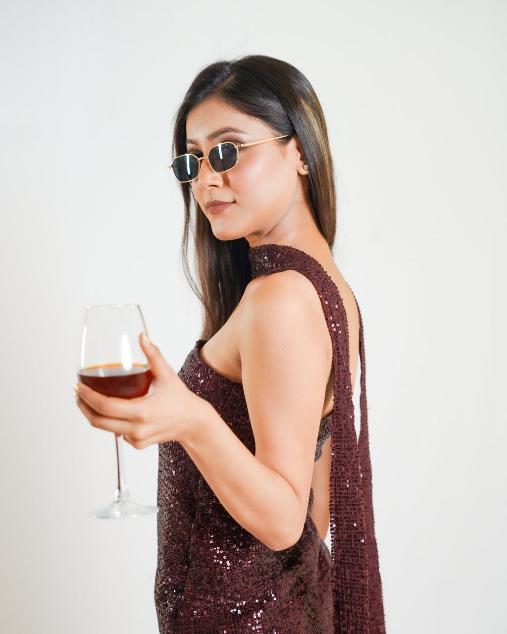 Burgundy Sequin Dress