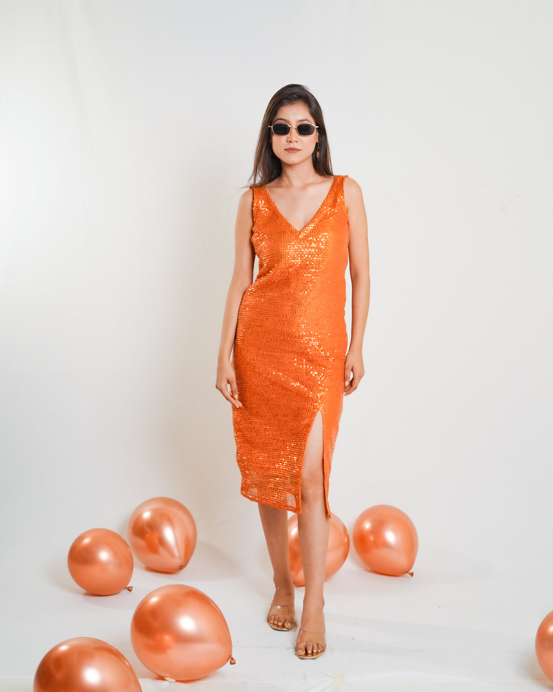 Orange Sequin Dress