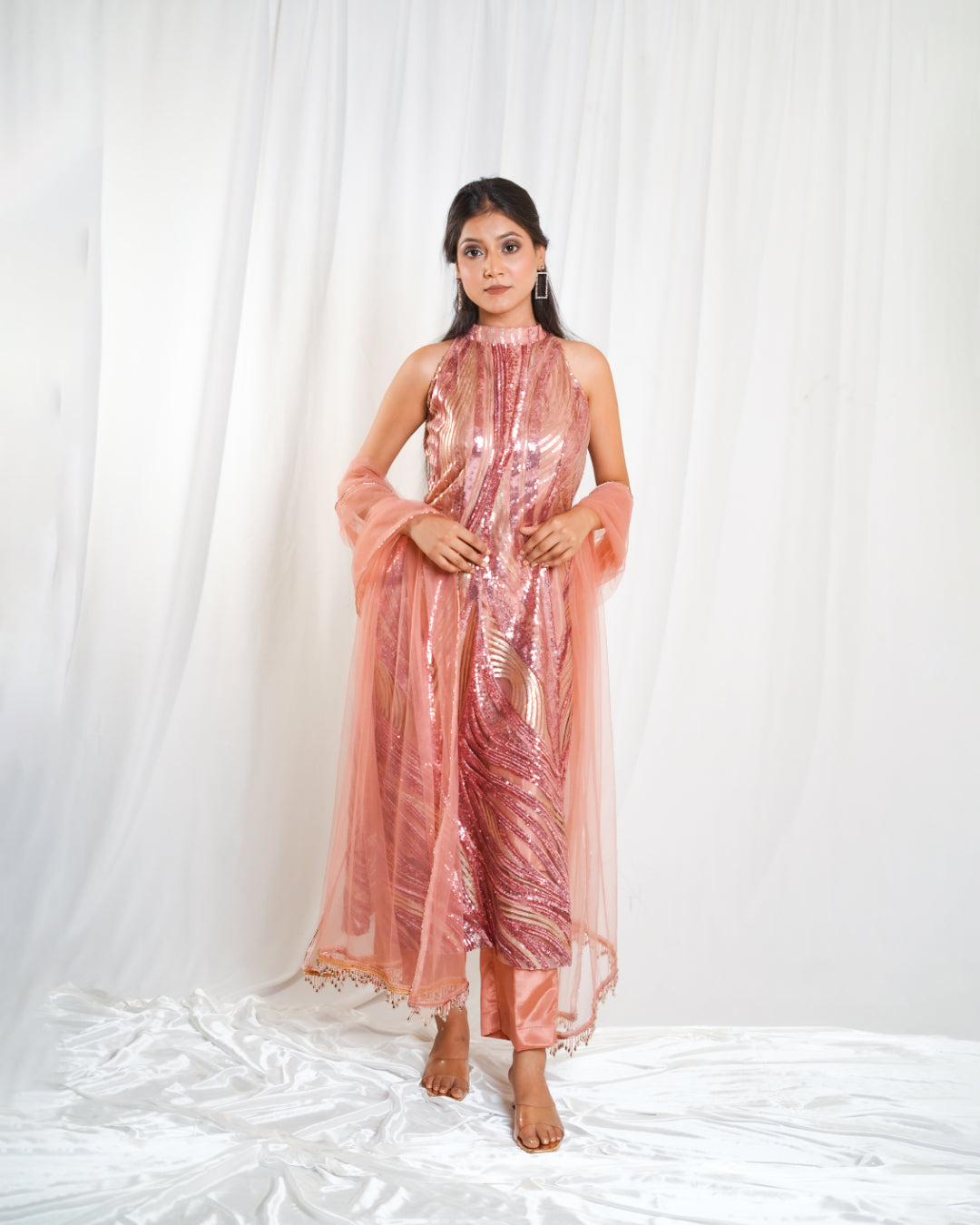 Rose Gold Royale Indo-western Set
