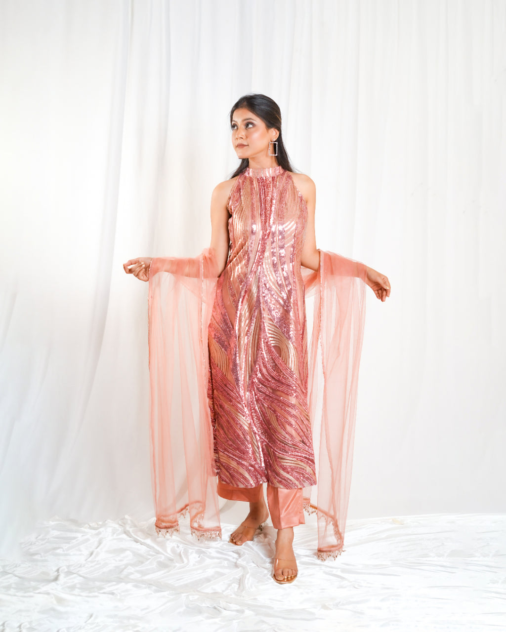 Rose Gold Royale Indo-western Set