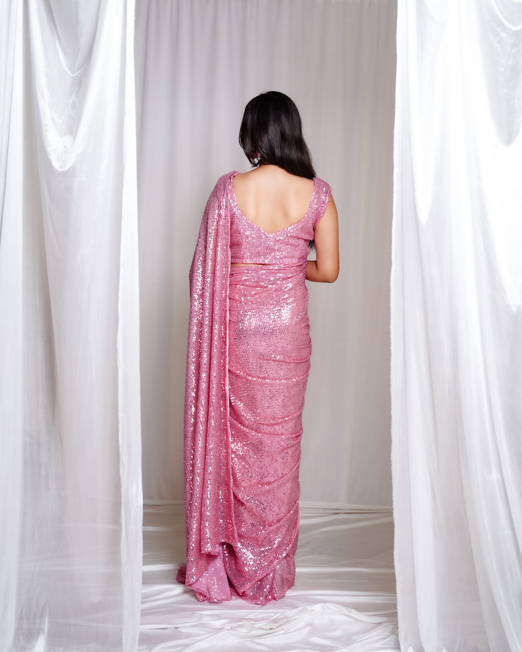 Haute Pink Sparkle Saree