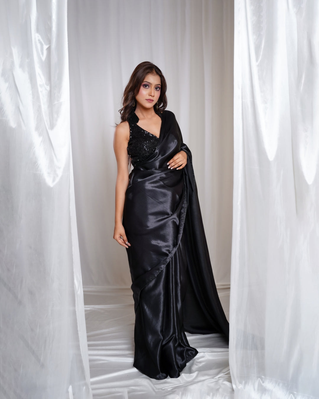 Moonlit Muse Black Saree