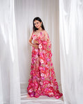 Rosy Petals Pink Peach Saree
