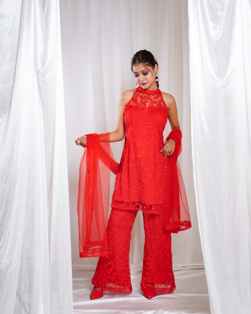 Rose Radiance Indo-western Set
