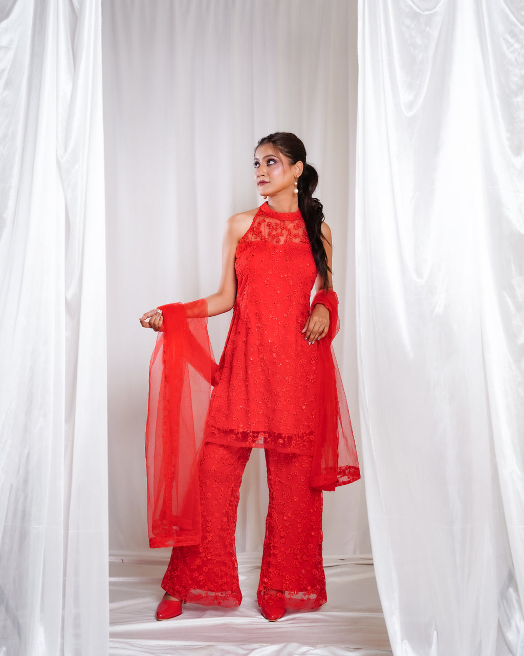 Rose Radiance Indo-western Set