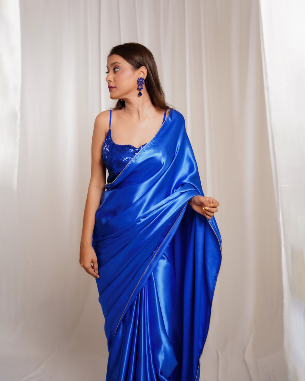 Oceanic Opulence Royal Blue Saree