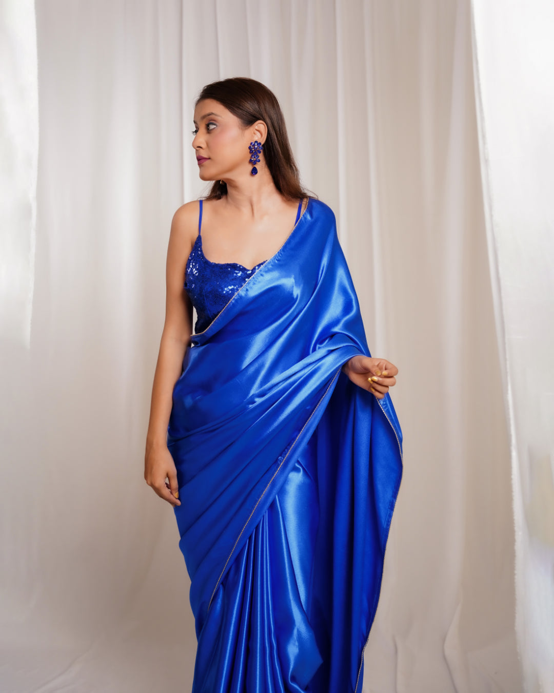 Oceanic Opulence Royal Blue Saree