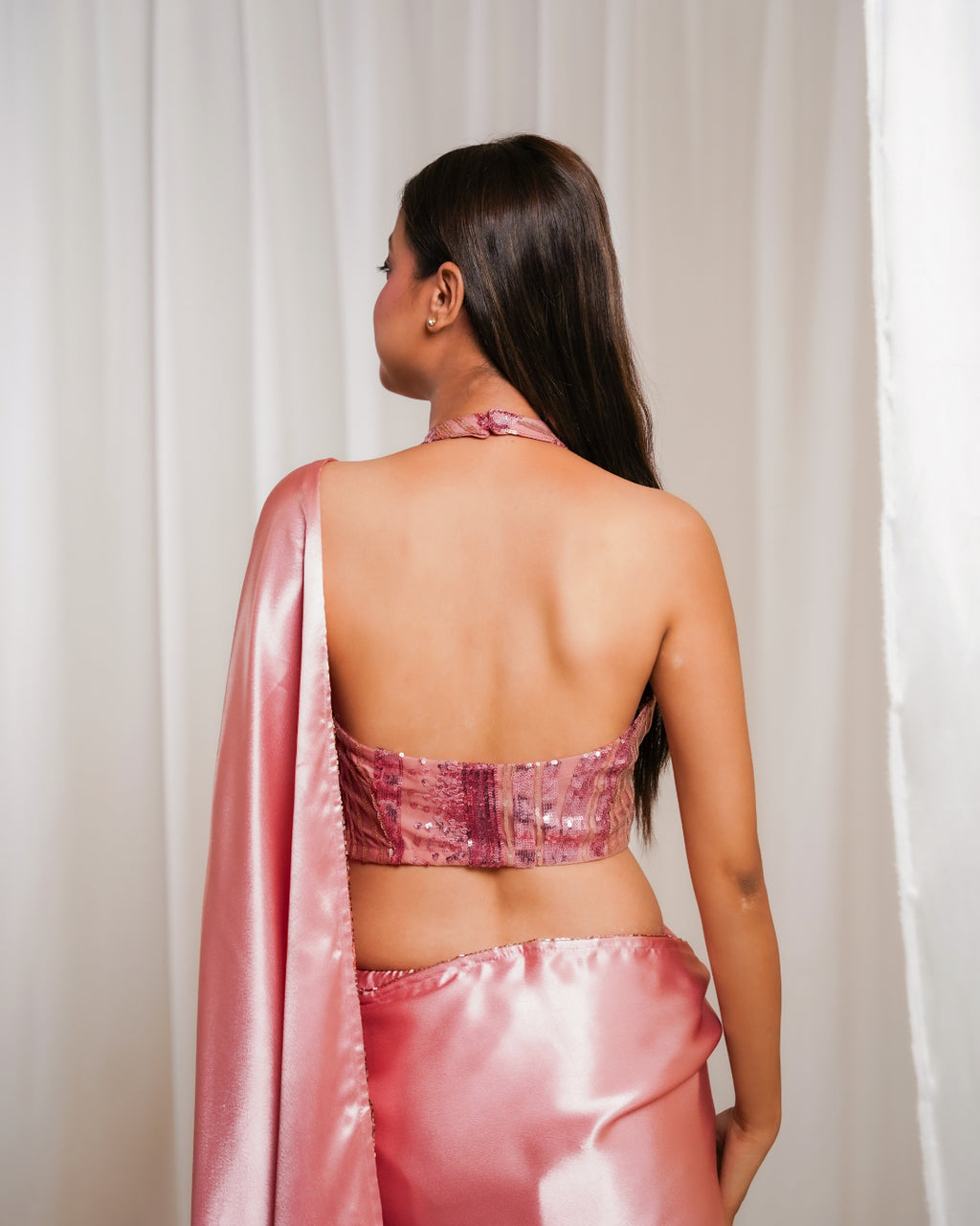 Rose Gold Radiance Saree