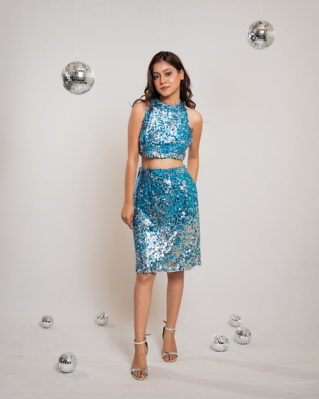 Blue - Silver Sequin Co-ord