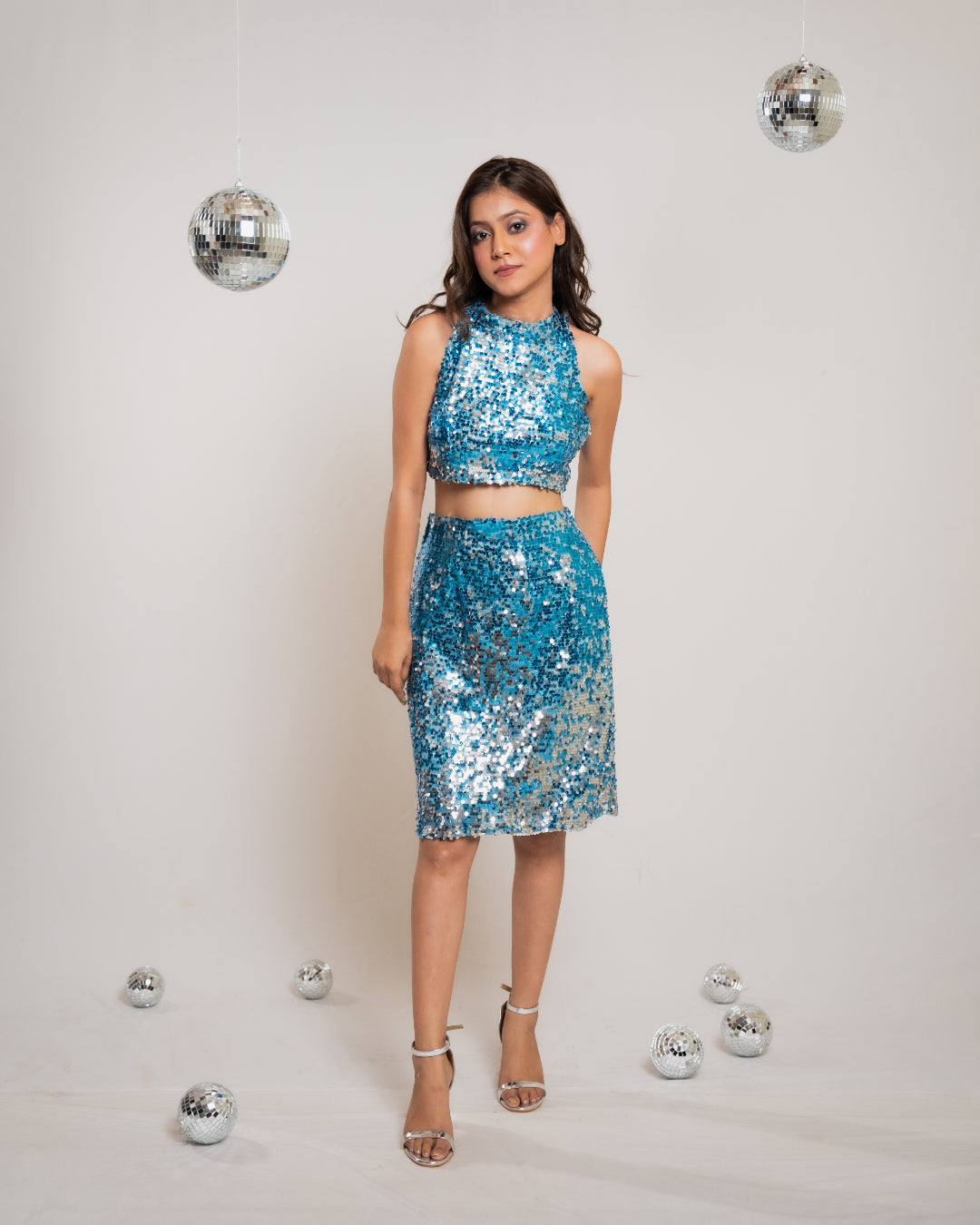 Blue - Silver Sequin Co-ord