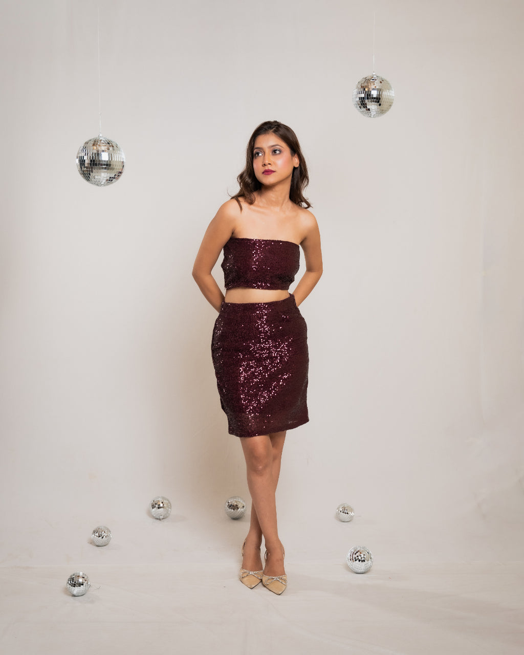 Burgundy Sequin Co-ord