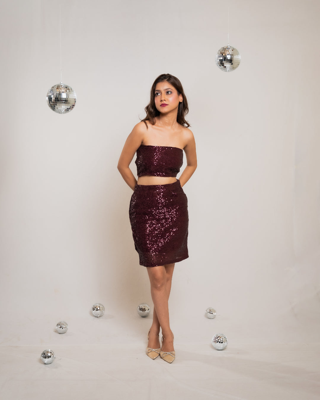 Burgundy Sequin Co-ord
