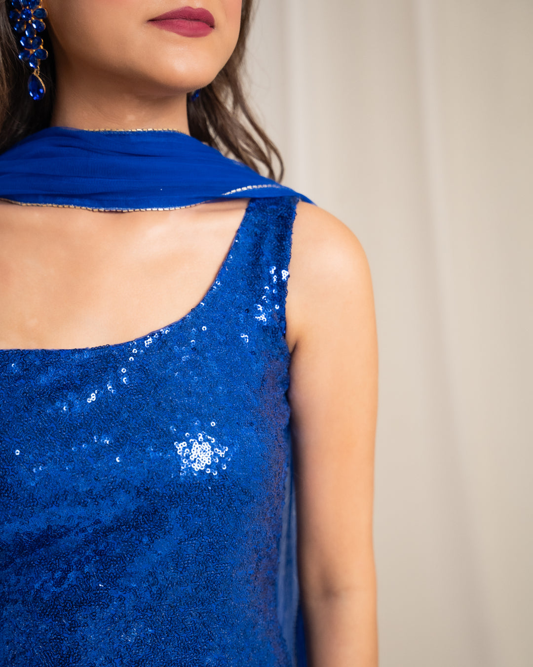 Blue Majesty Indo-western Set