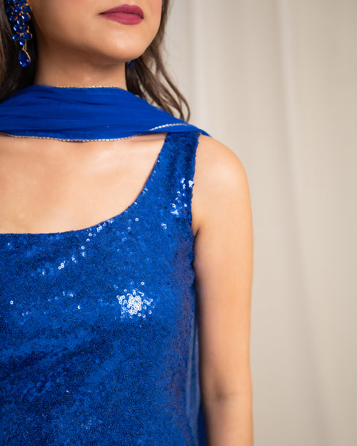 Blue Majesty Indo-western Set