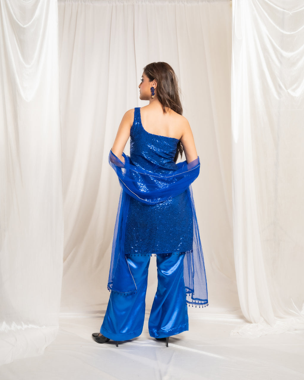 Blue Majesty Indo-western Set
