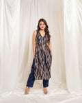 Celestial Navy Blue Indo-western Set