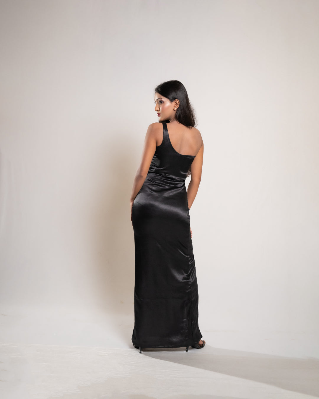 Black Evening Satin Dress