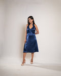 Navy Blue Satin Frock