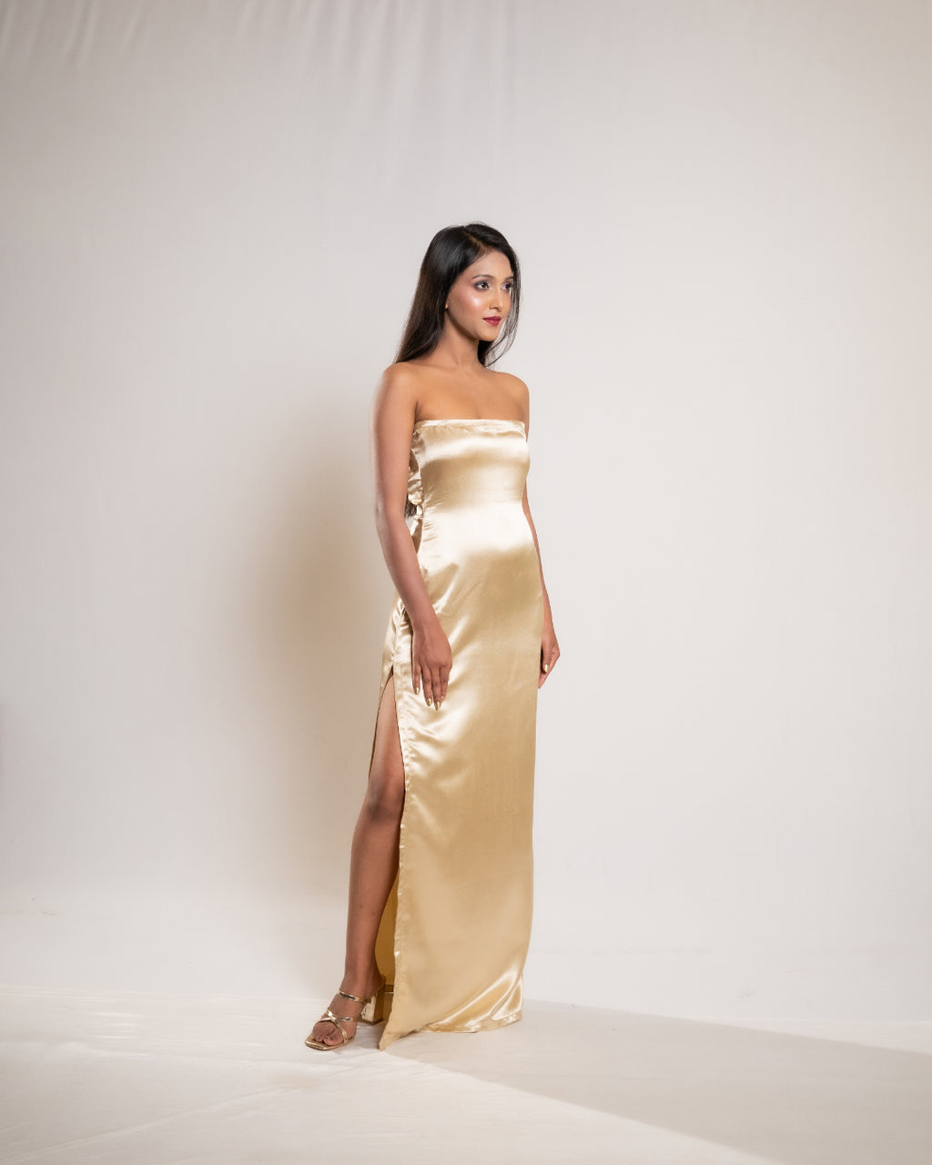 Golden Satin Dress