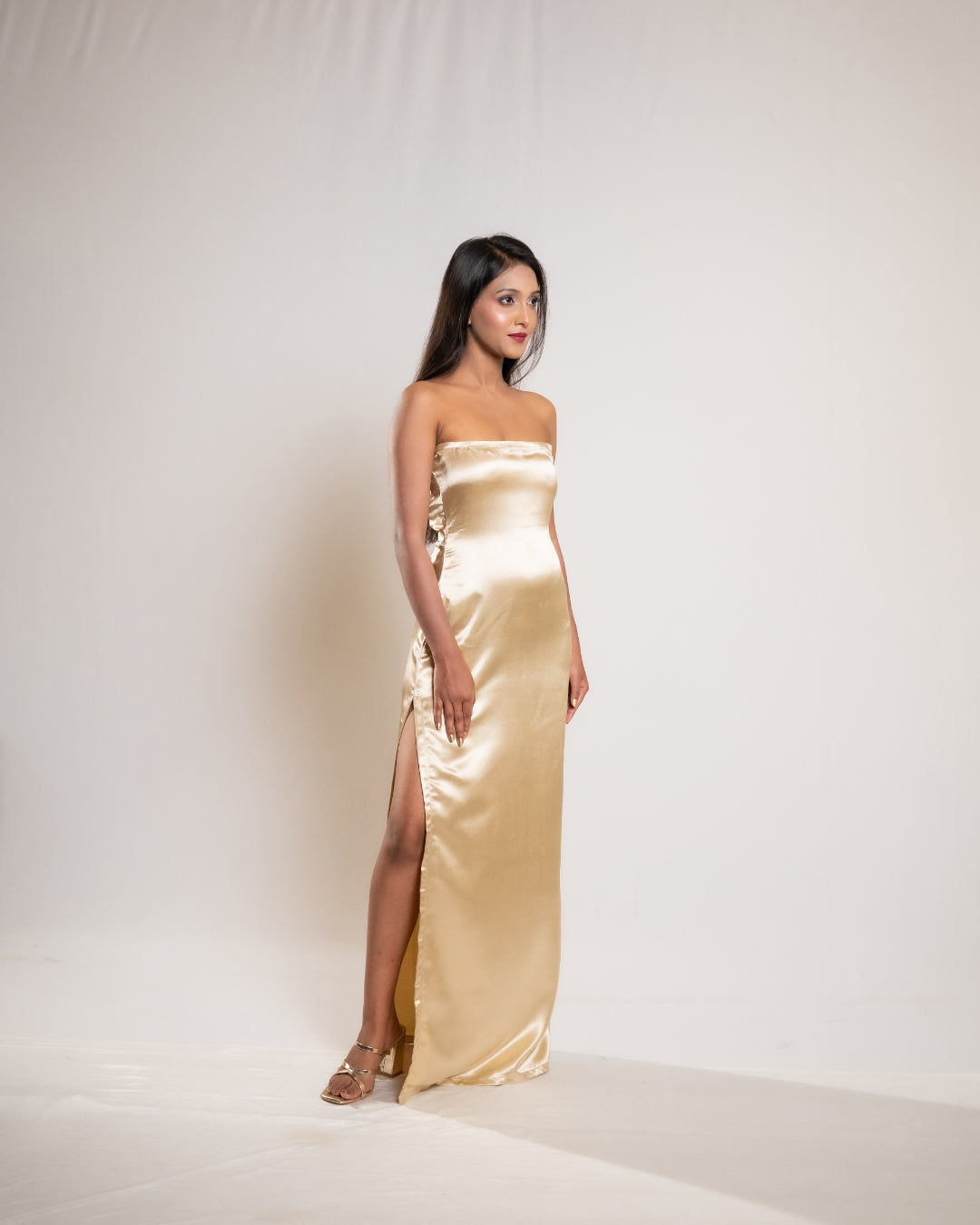 Golden Satin Dress