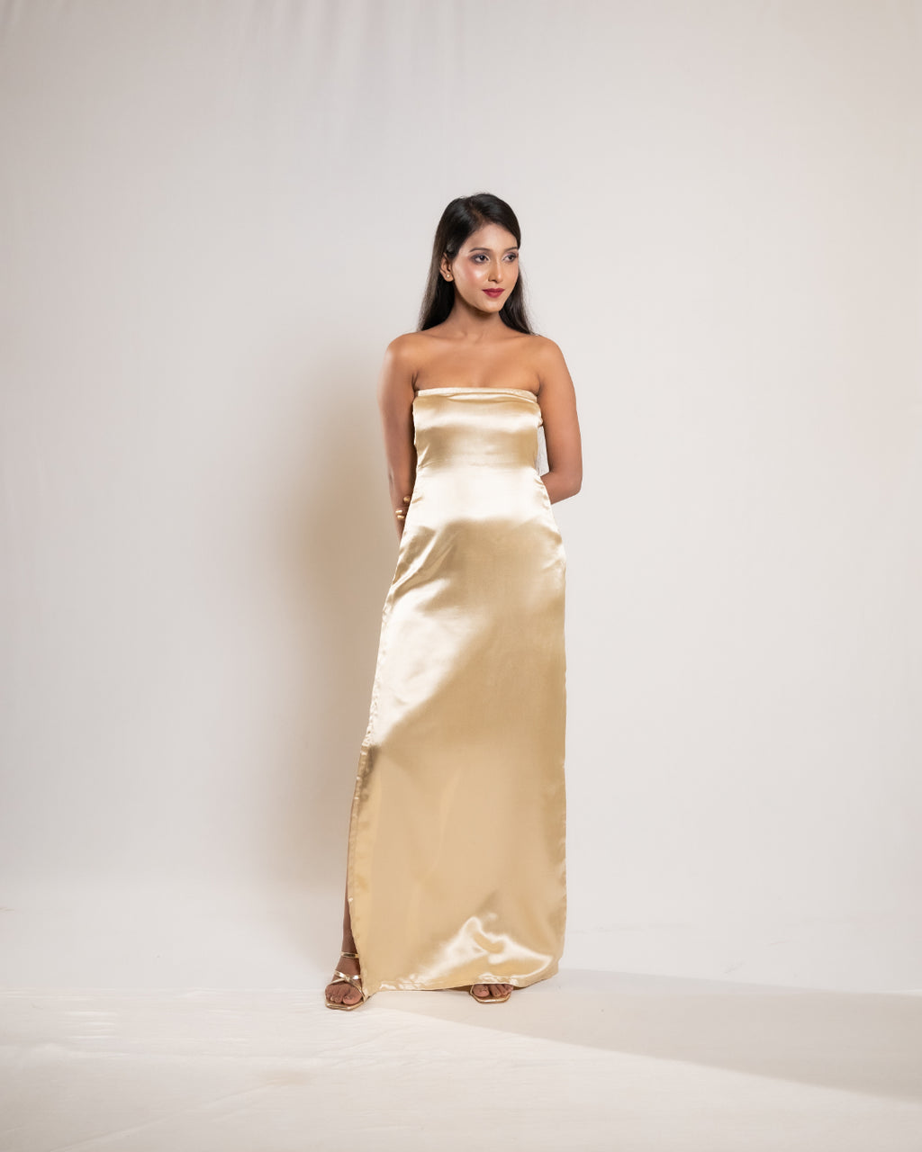 Golden Satin Dress
