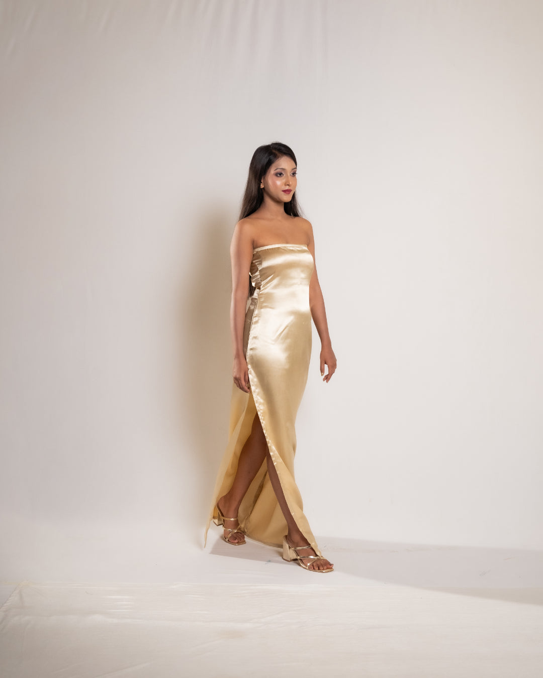 Golden Satin Dress