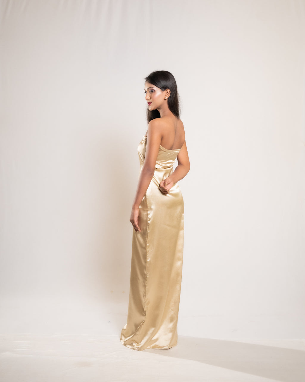 Golden Satin Dress
