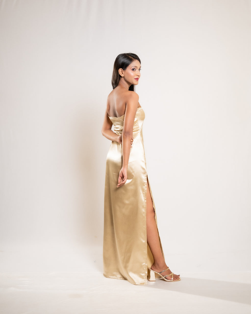 Golden Satin Dress