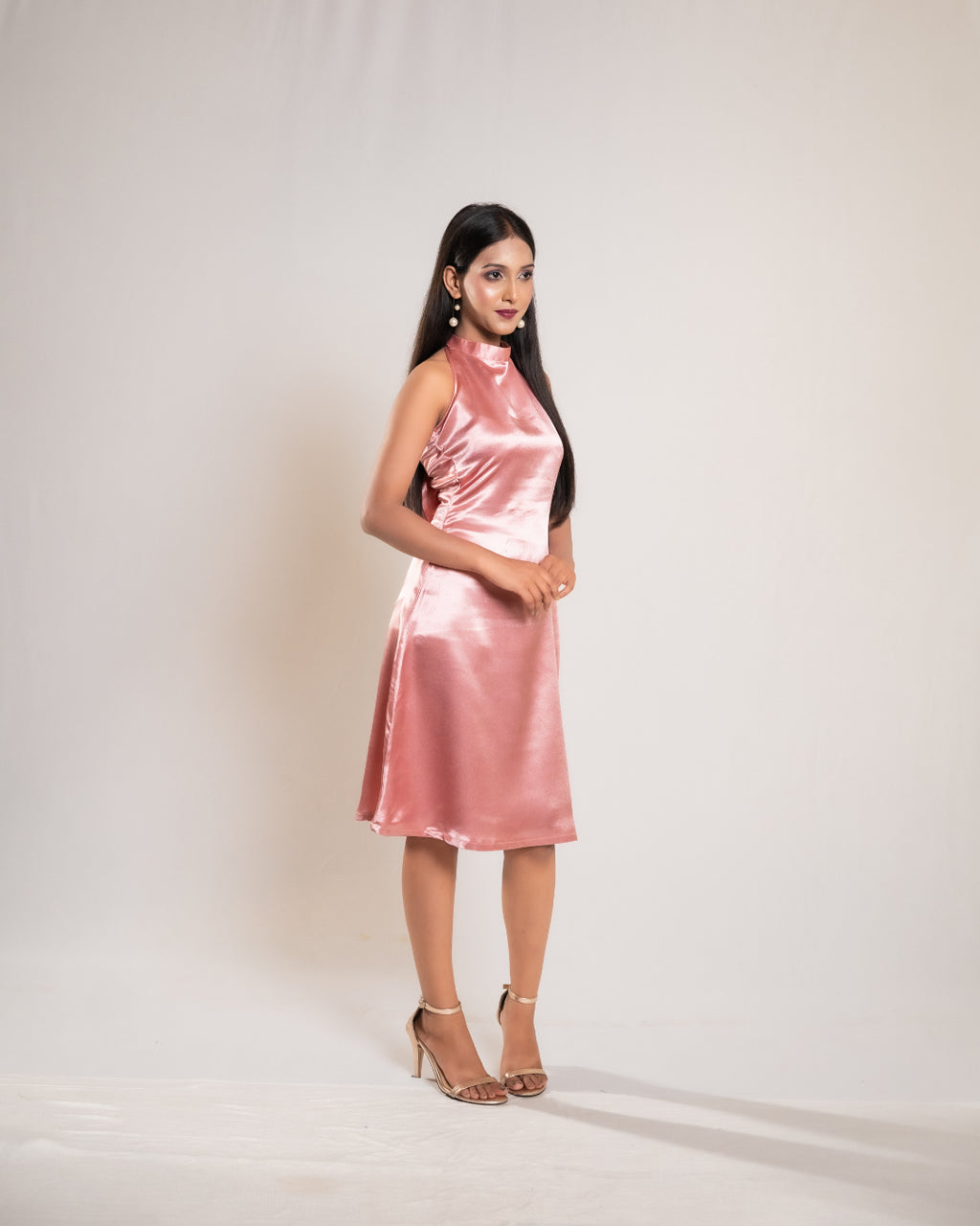 Rose Gold Satin Dress