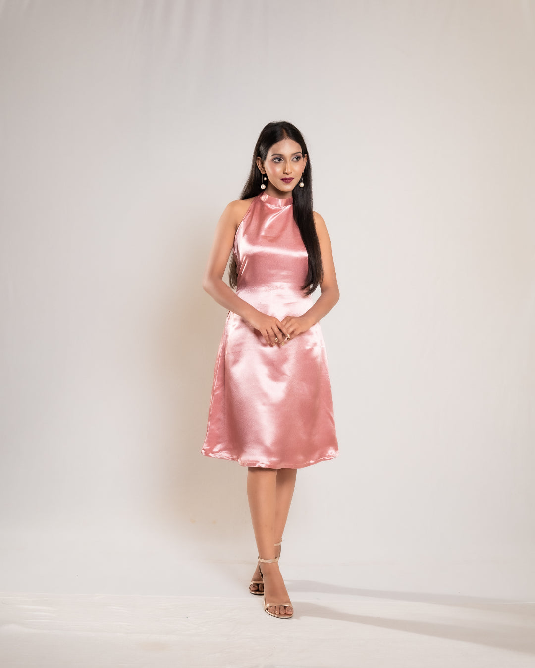 Rose Gold Satin Dress