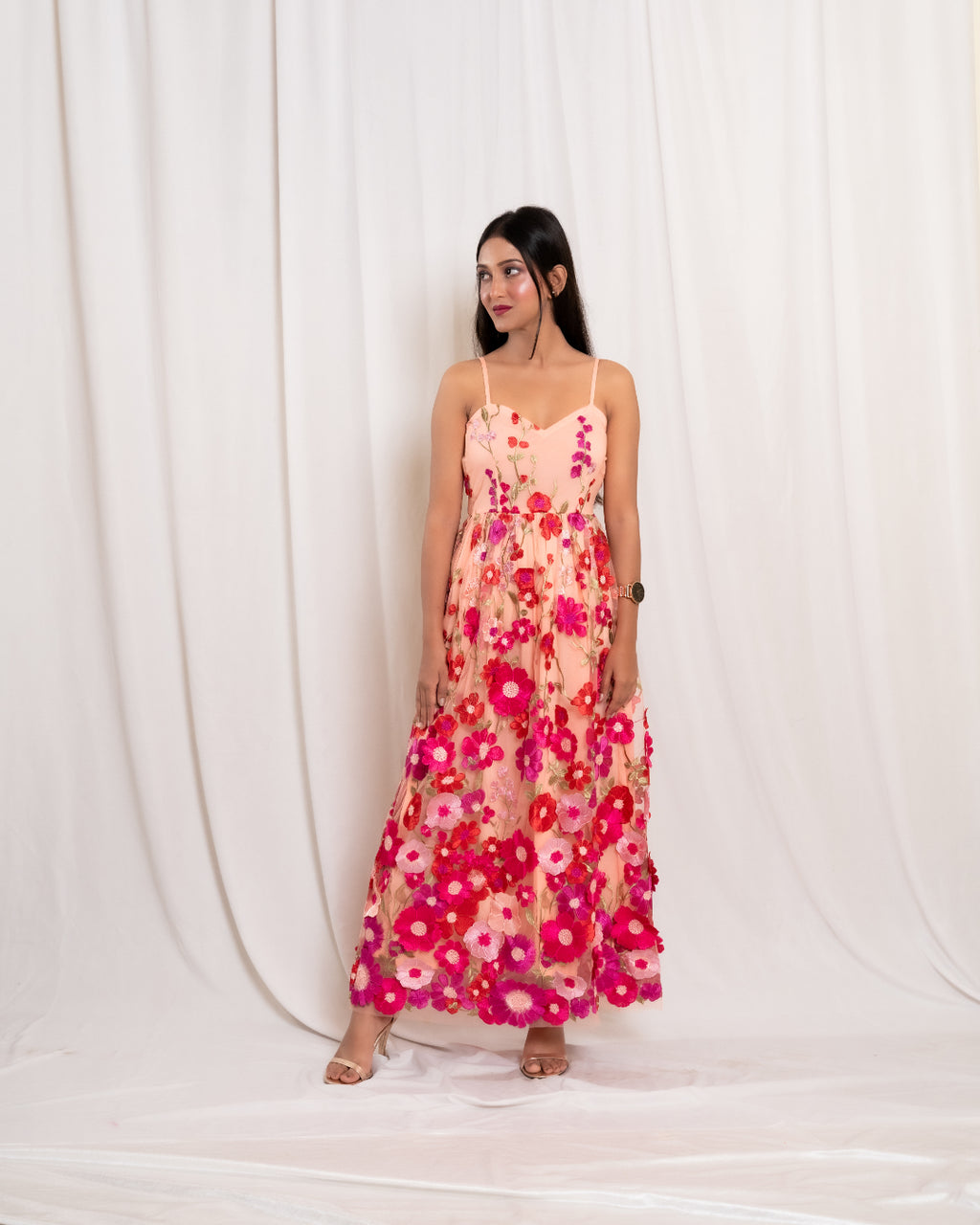 Peach Floral Frock