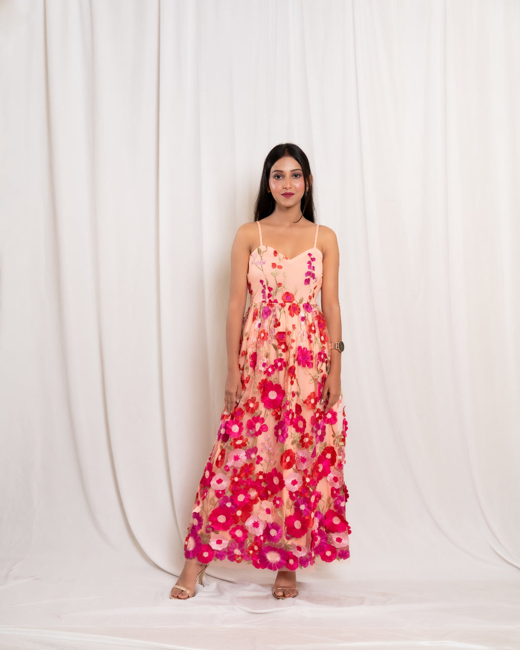 Peach Floral Frock