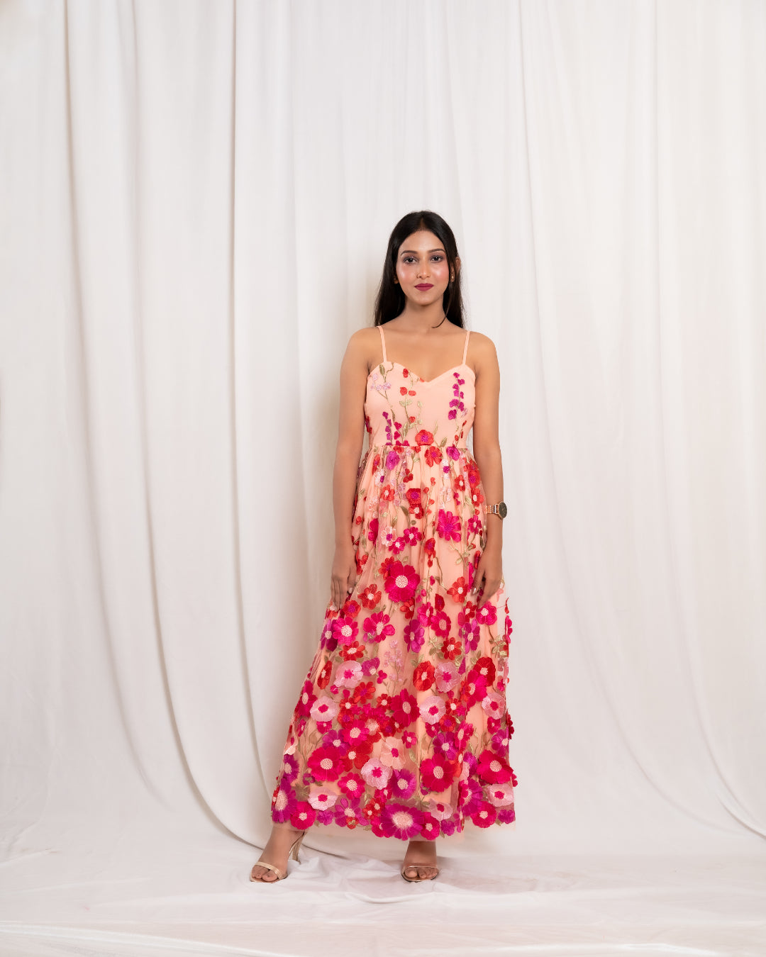 Peach Floral Frock