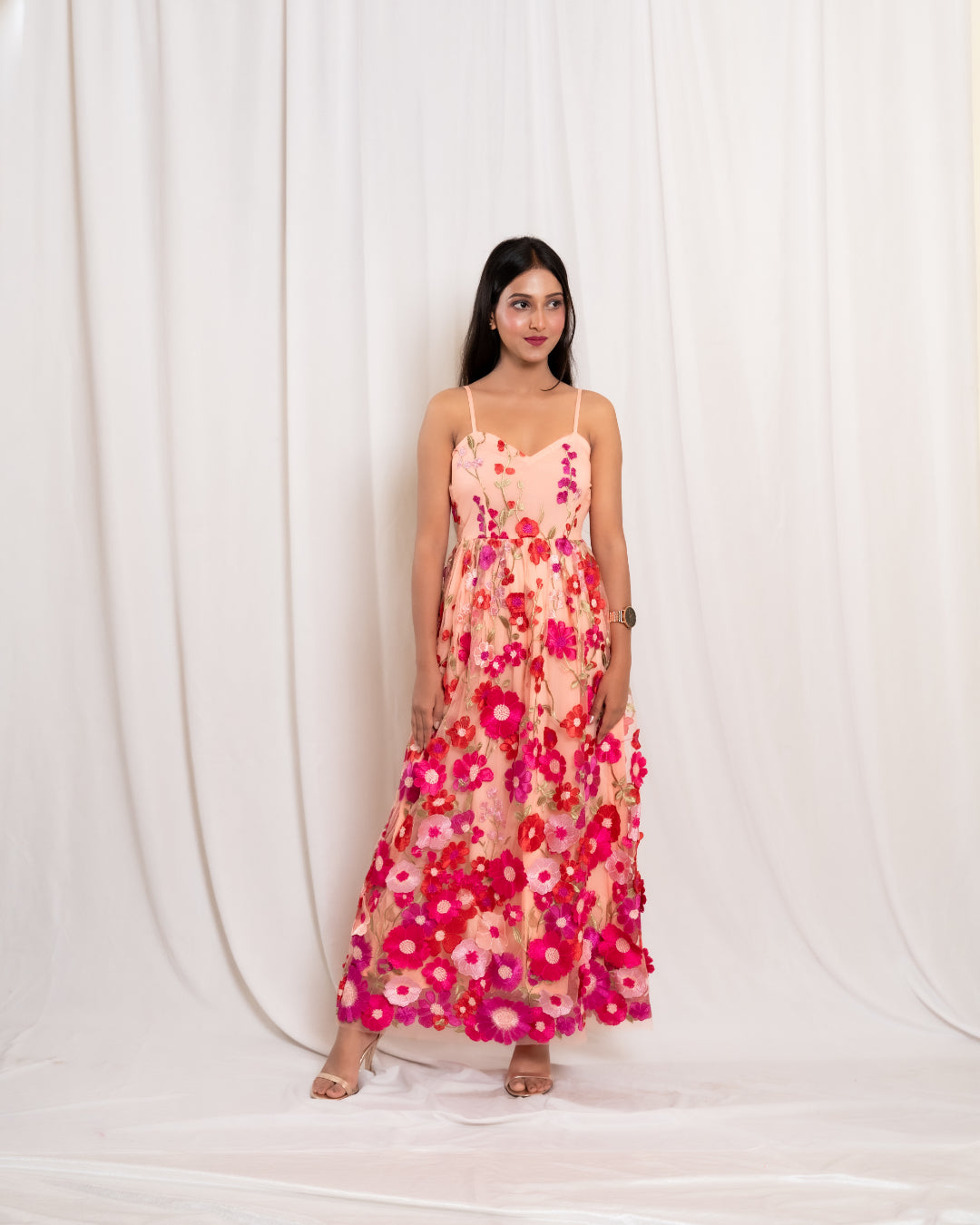 Peach Floral Frock