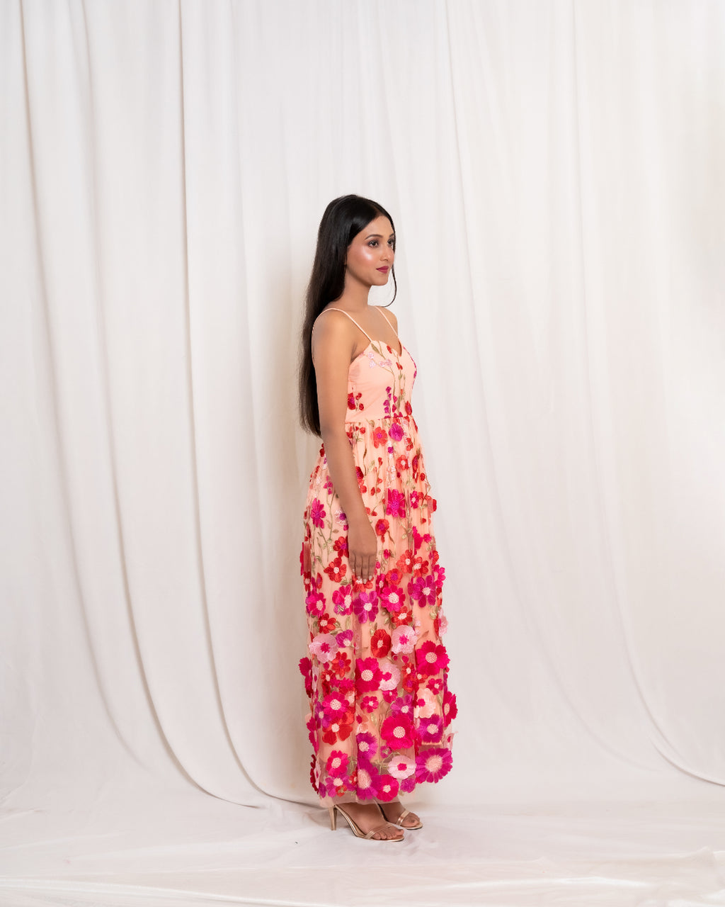 Peach Floral Frock