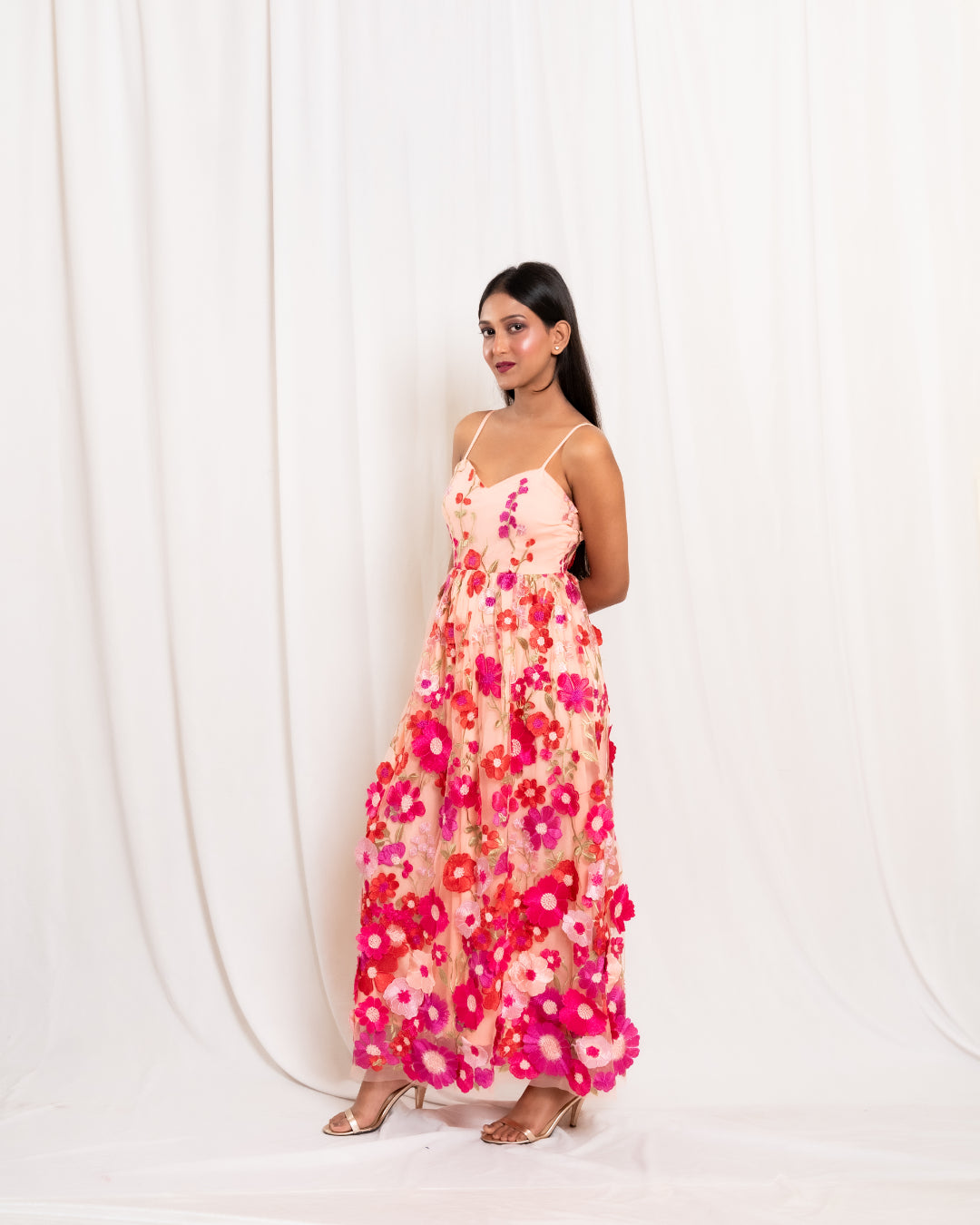 Peach Floral Frock