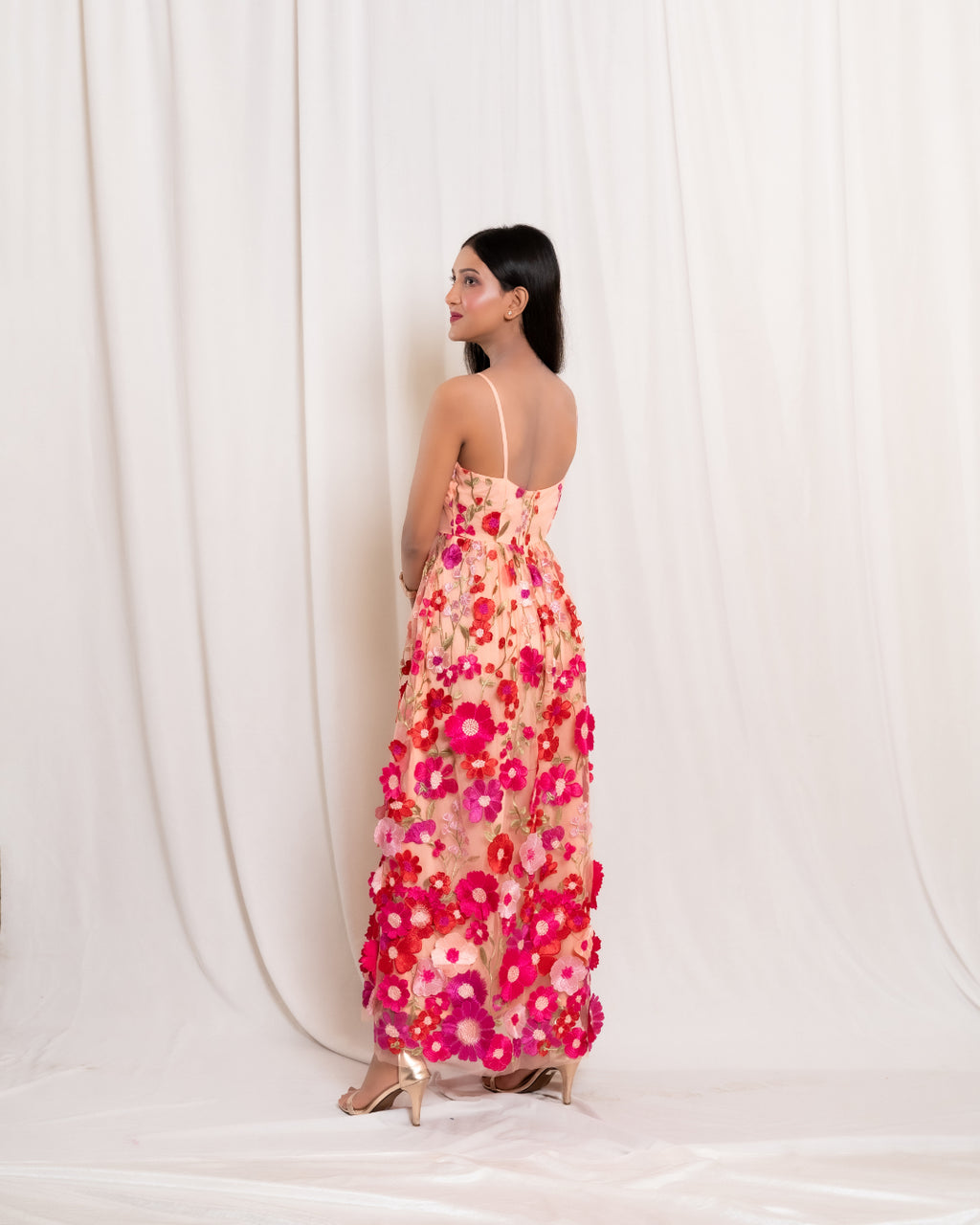 Peach Floral Frock