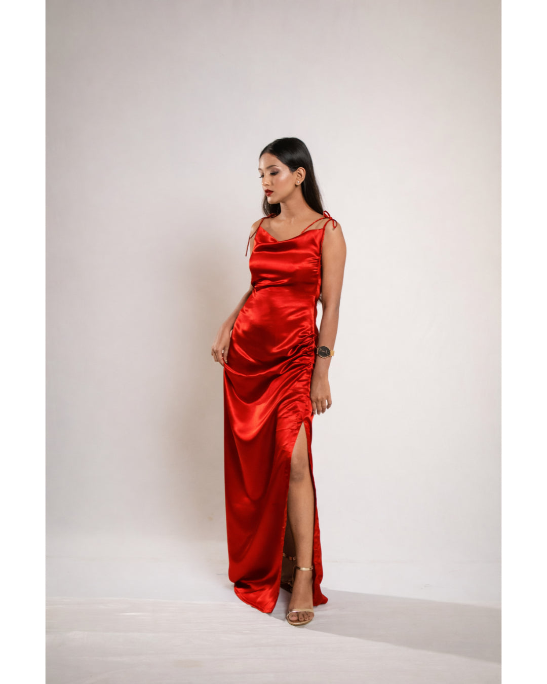 Red Satin Dress