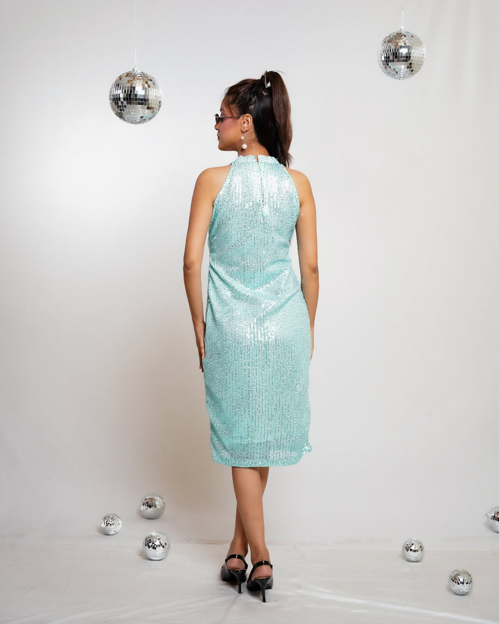 Frozy Halter Sequin Dress