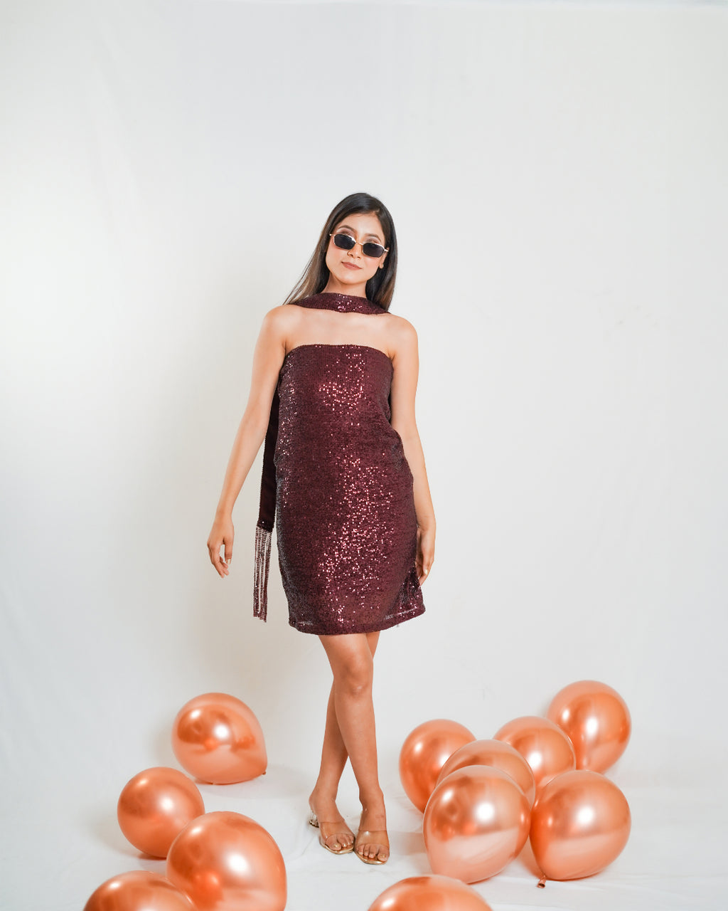 Burgundy Sequin Dress