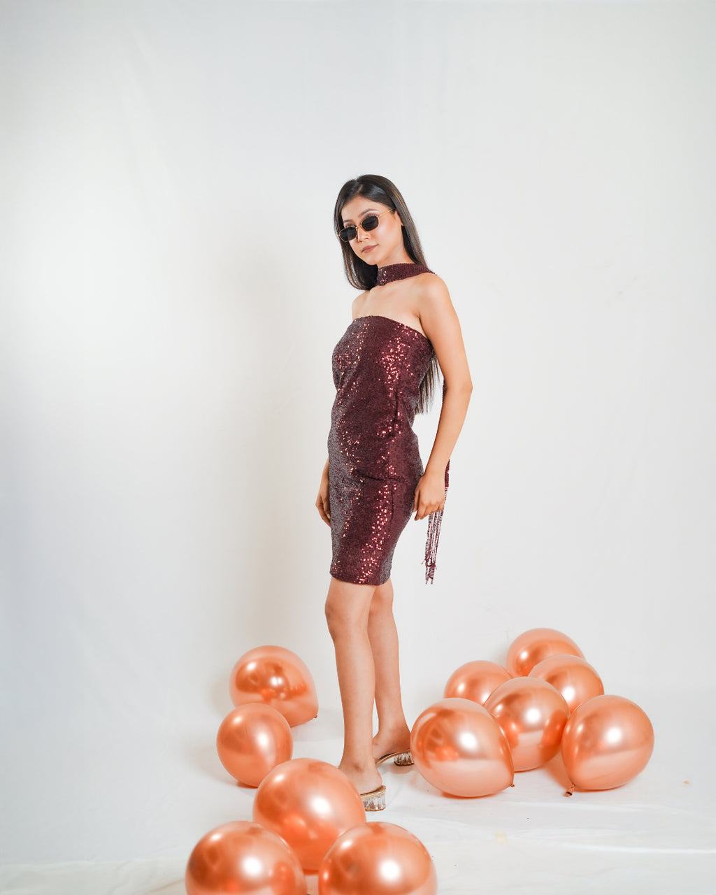 Burgundy Sequin Dress
