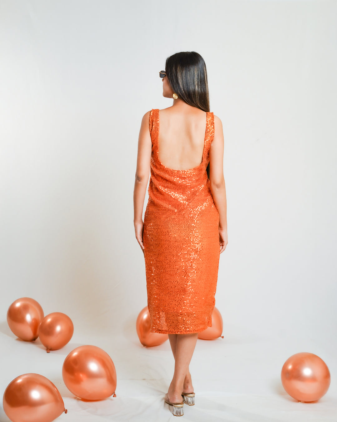 Orange Sequin Dress