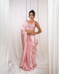 Pastel Pink Satin Saree