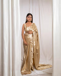 Golden Satin Saree