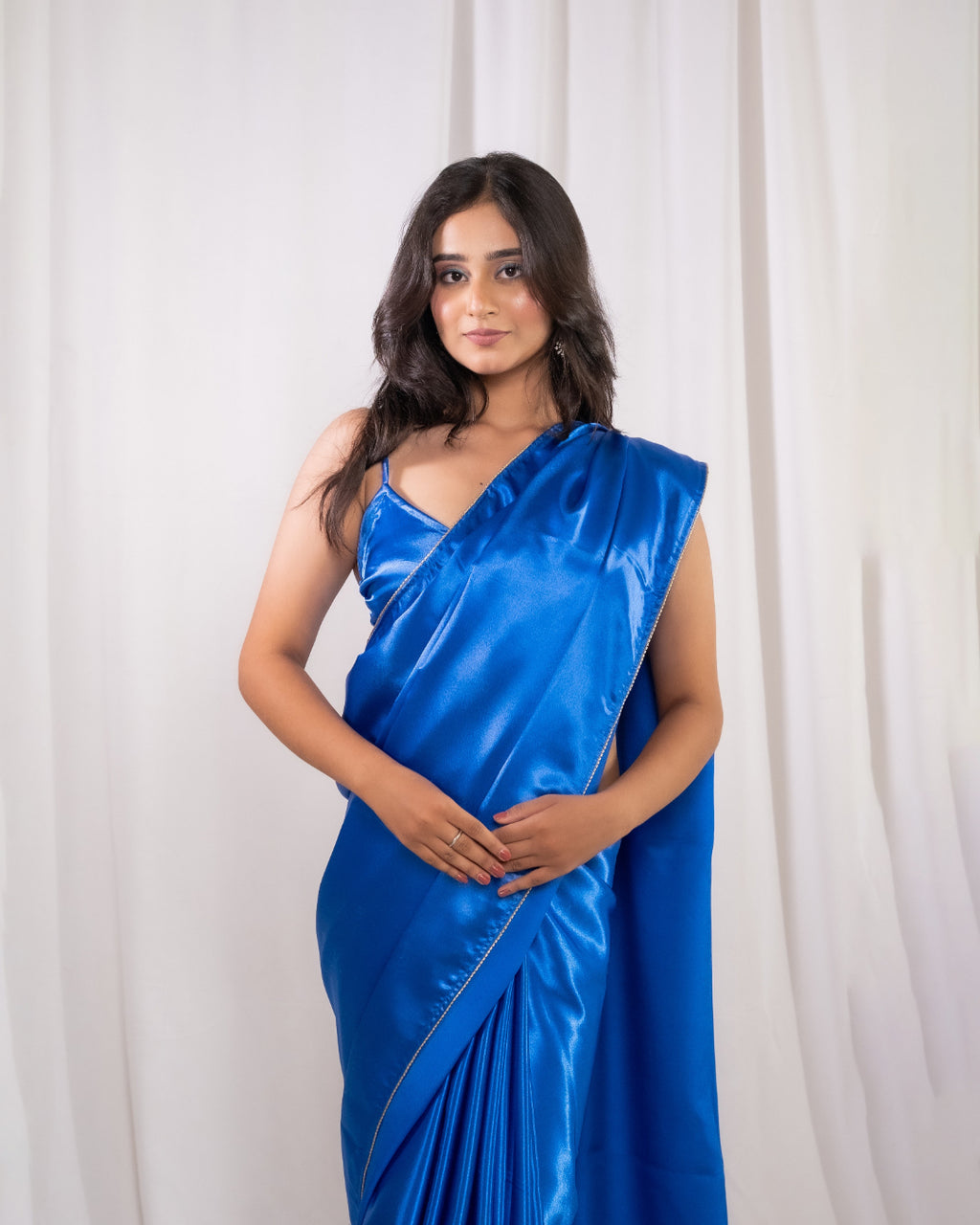 Royal Blue Satin Saree