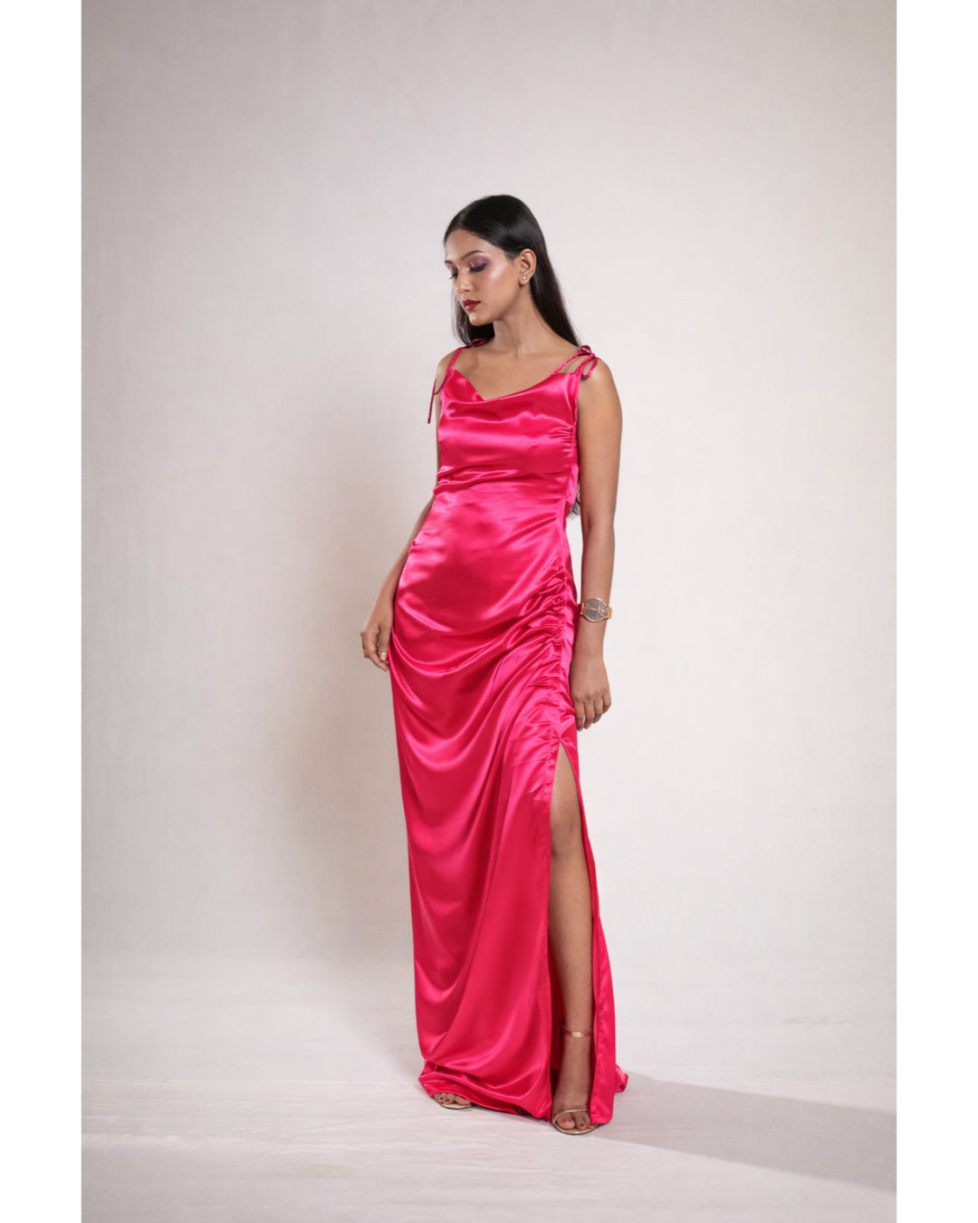 Pink Satin Dress
