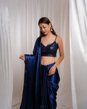 Midnight Muse Navy Blue Saree